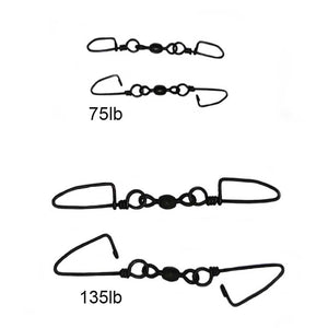 Black Double Snap Swivels 12PK