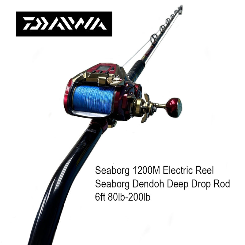 Daiwa Seaborg G 1200 Electric Reel 6' 2pc Deep Drop Rod Combo with