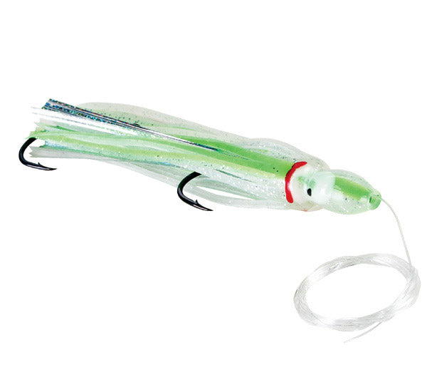 boone bait company fishing lures & teasers Boone UV Hoochie Rig, GREEN ONION
