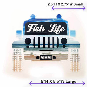 Fish Life Jeep Miami Decal
