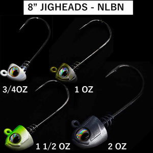 No Live Bait Needed (NLBN) 8" Jig Heads
