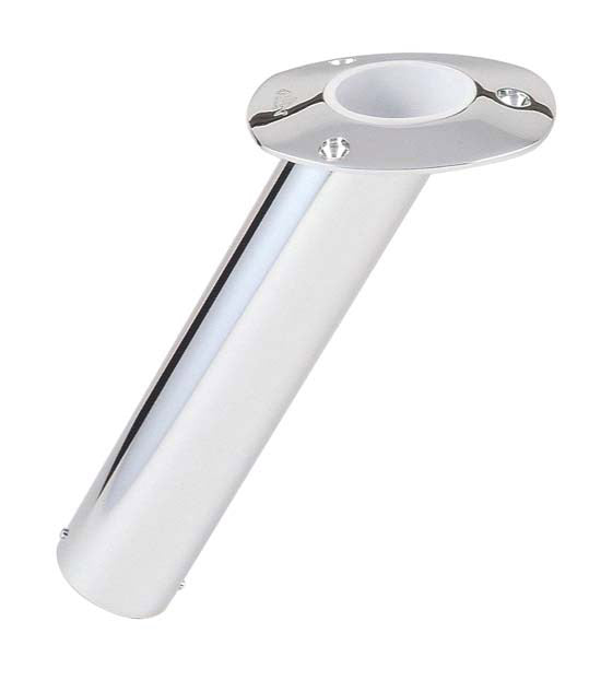 Plastic Flush Mount Rod Holder with Slimline Head 30 Degree Angle - White  (49204) - Online Boating Store - Boat Parts