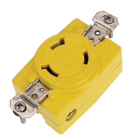 Hubbell HBL328DCR 30A 28V DC Locking Receptacle