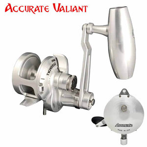 Accurate Valiant BV2-300-SPJ Silver 2 Speed Slow Pitch Jigging Reel