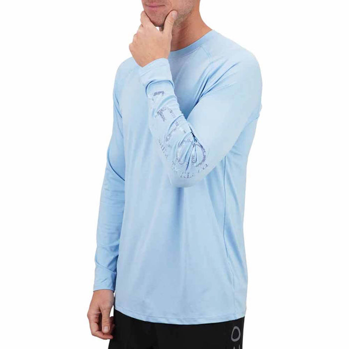 Aftco Airy Blue Heather Samurai 2 L/S Performance Shirt