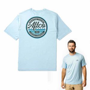 Aftco Airy Blue Heather United Uvx S/S Performance Shirt