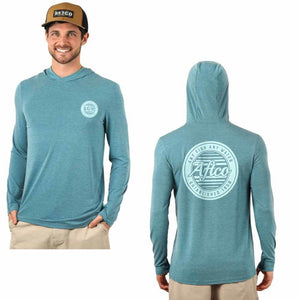 Aftco Arctic Heather Ocean Bound UPF HD Performance Hoodie