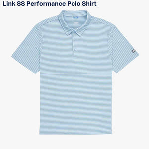 Aftco Airy Blue Link SS Performance Polo Shirt