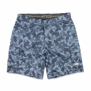 Aftco Navy Grander Camo Deckhand Camo Shorts