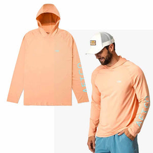 Aftco Coral Sands Heather Samurai HD L/S Performance Shirt