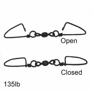 Black Double Snap Swivels 12PK