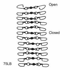 Black Double Snap Swivels 12PK