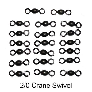 Crane Barrel Swivel 2/0 Dull Black 20PK