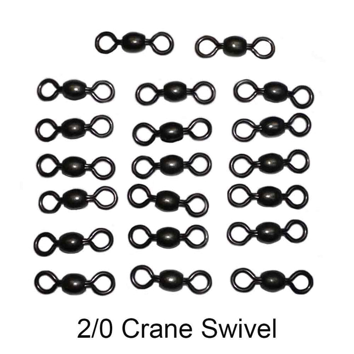 Crane Barrel Swivel 2/0 Dull Black 20PK