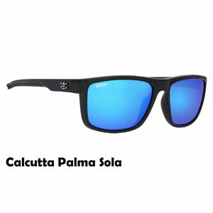 Palma Sola Shiny Black Frame Blue Mirror Lens Calcutta Sunglasses
