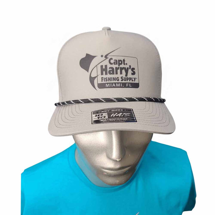 Capt. Harry's Light Gray 5 Panel Hat With Rope