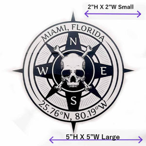 Compass Skull Decal