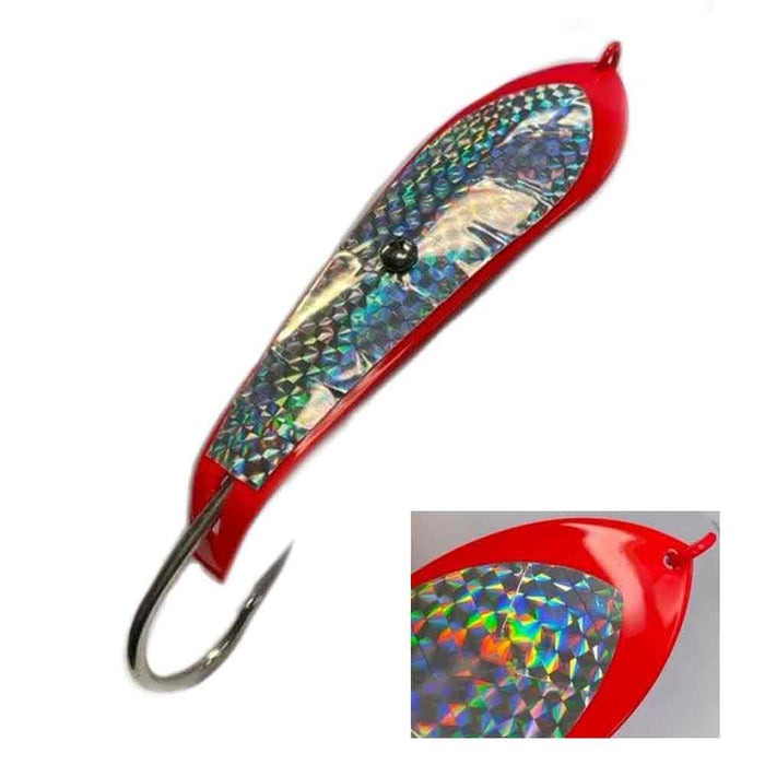 drone spoon fishing lure stainless steel screw and nut to secure a 9/0 Mustad Hook Huntington Drone Stainless Steel Spoon