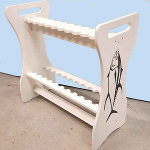 wood fishing rod holder StoreYourBoard Holder, Wall and Ceiling Rack, Holds 8 Rods Store up to 7 fishing rods on this rod rack Personalized Fishing Rod Holder -