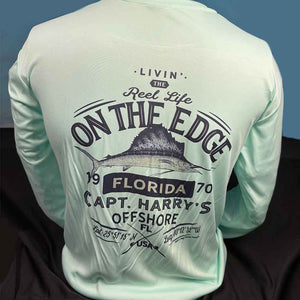 Capt Harry's Beeline Sailfish Seafoam L/S Performance Shirt