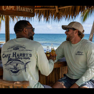 Capt Harry's Burly Marlin Sky Blue L/S Performance Shirt