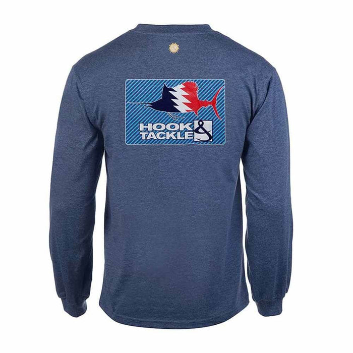 Hook & Tackle Blue L/S Billfish Bolt Performance Shirt