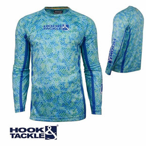 Hook & Tackle Aqua Green Hexa Dreams L/S Performance Shirt
