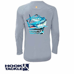 Hook & Tackle Grey L/S Wahoo Pentagon Performance Shirt