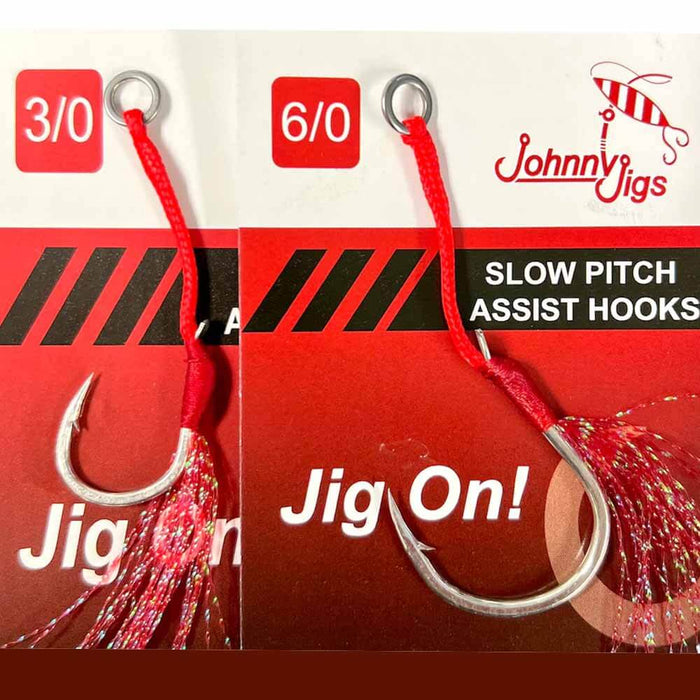 Johnny Jigs Feathered Single Assist Hooks