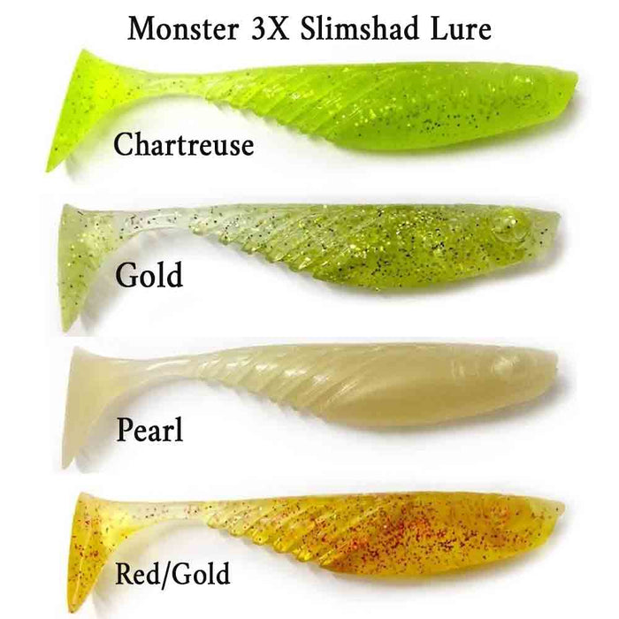 Monster 3X Slimshad 3 3/4In 5Pk  Swim Bait Lure