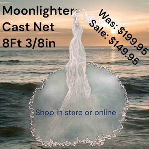 Moonlighter 8FT 3/8" Mesh Cast Net 1.25lbs of Lead Per Foot