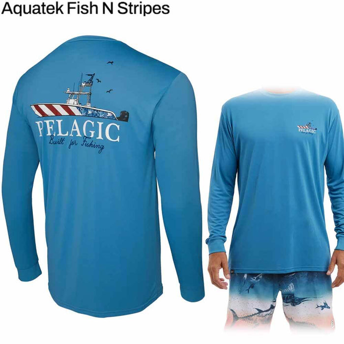 Pelagic Ocean Fish N Stripes L/S Performance Shirt