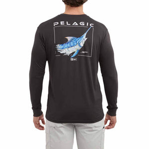 Pelagic Black Aquatek Goione Marlin Performance Shirt