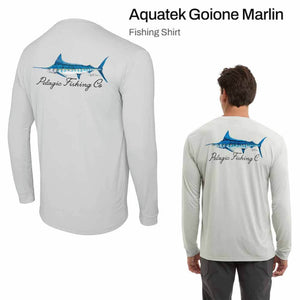 Pelagic Light Gray Goione Marlin Aquatek L/S Performance Shirt