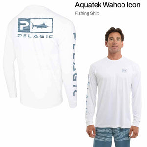 Pelagic Aquatek Wahoo Icon White L/S Performance Shirt