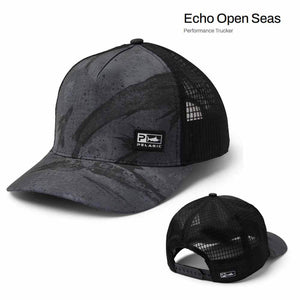 Pelagic Black/Charcoal Open Seas Performance Trucker Hat