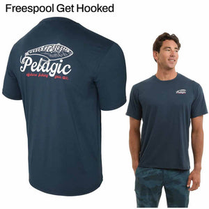 Pelagic Dark Navy Get Hooked Freespool S/S T-Shirt
