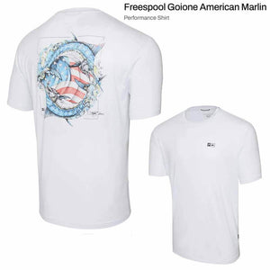 Pelagic Freespool American Marlin White S/S T-Shirt