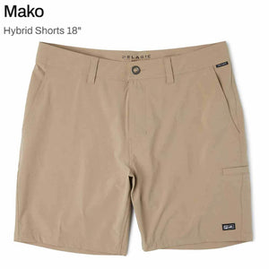 Pelagic Mako 18" Hybrid Dark Khaki Short