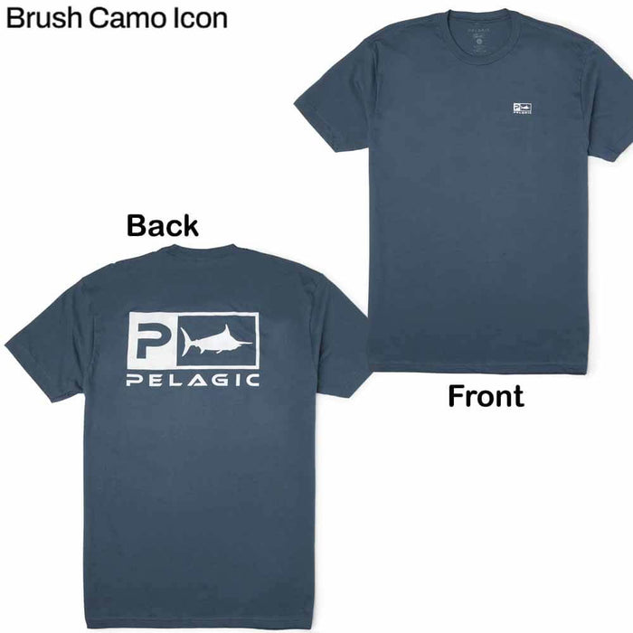 Pelagic Smokey Blue Brush Camo Icon S/S Premium T-Shirt