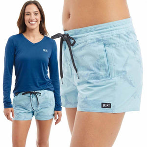Pelagic Women'S Blue Traverse Gyotaku Performance Shirt