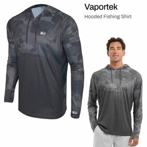 Pelagic Vaportek Hooded Brush Camo Graphite Shirt