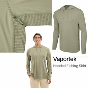 Pelagic Vaportek Hooded Fishing Shirt – Solid Mangrove