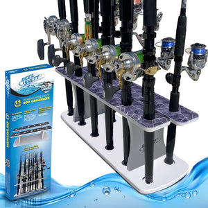 Rush Creek Reel Salty 11 Rod 2 Tier Floor Rack