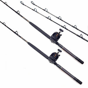 Set of 2 Shimano TLD 25 Reel and Star Rods Aerial Stand Up Rod Combo