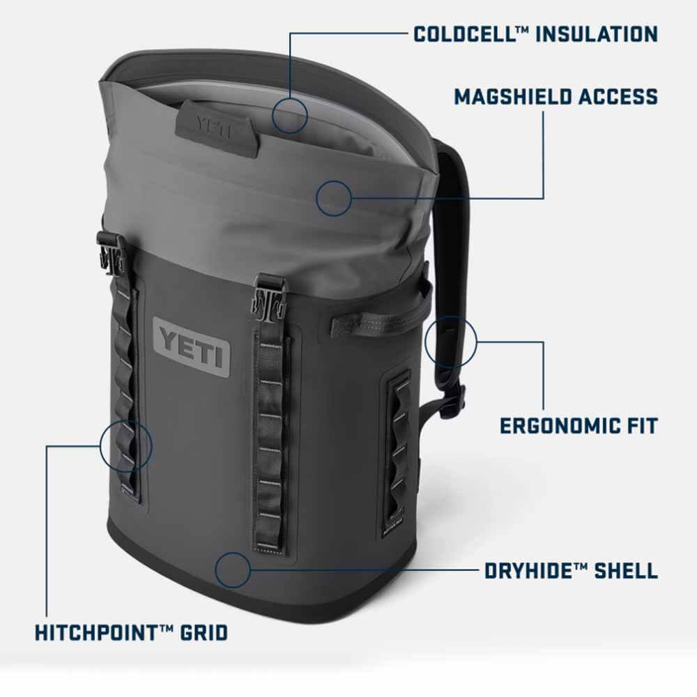 YETI Hopper M20 Backpack Soft Cooler Fog Gray/Blue