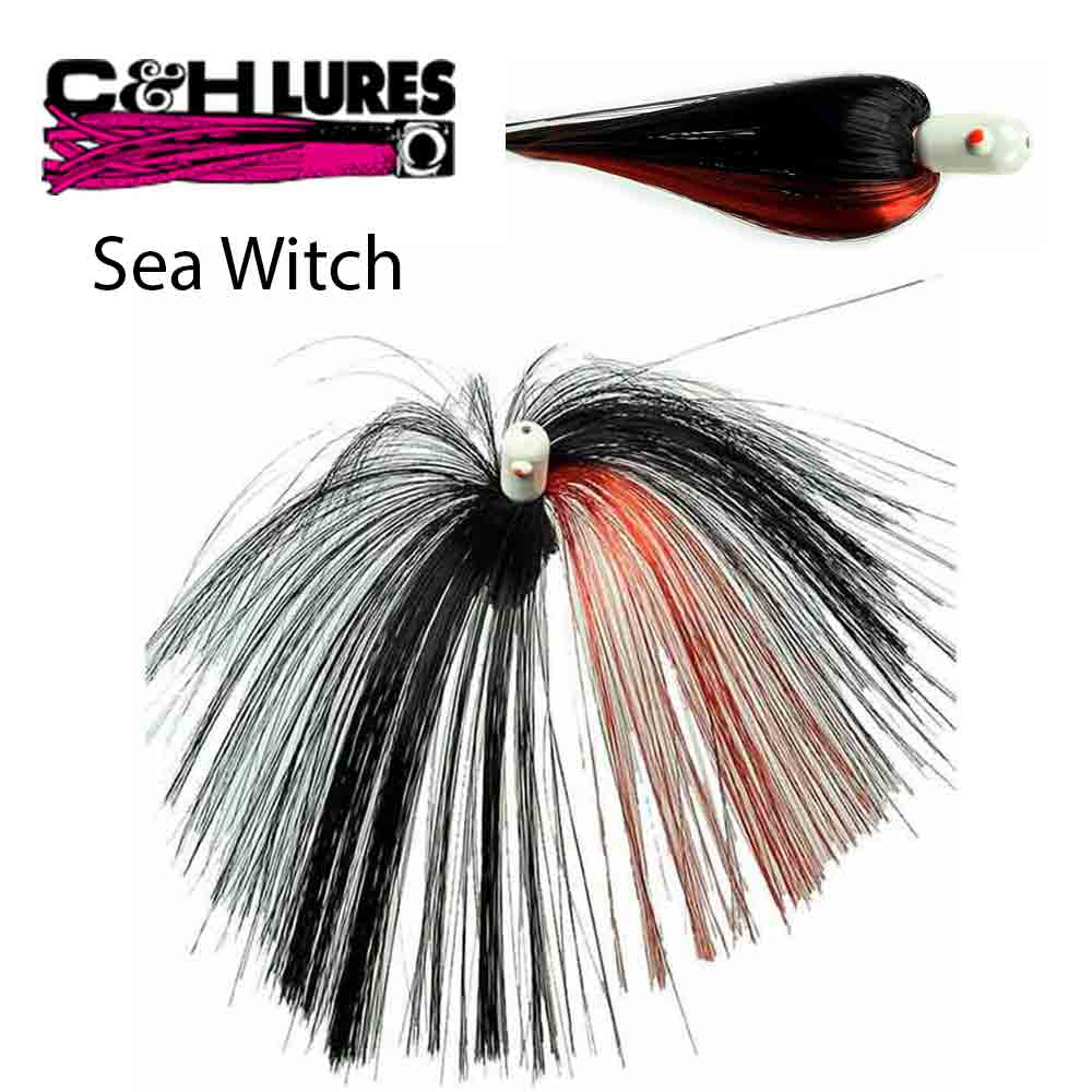 C&H Lures, Sea Witch Lure, Black/Purple Skirt, 1.5 oz