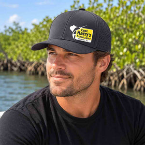 Capt. Harry's Black Performance 6 Panel Hat