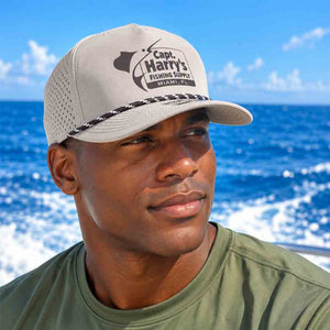 Capt. Harry's Tan/Black Performance 5 Panel Hat