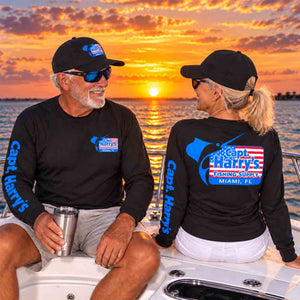 Capt. Harry's Billboard USA L/S Black Fishing T-Shirt